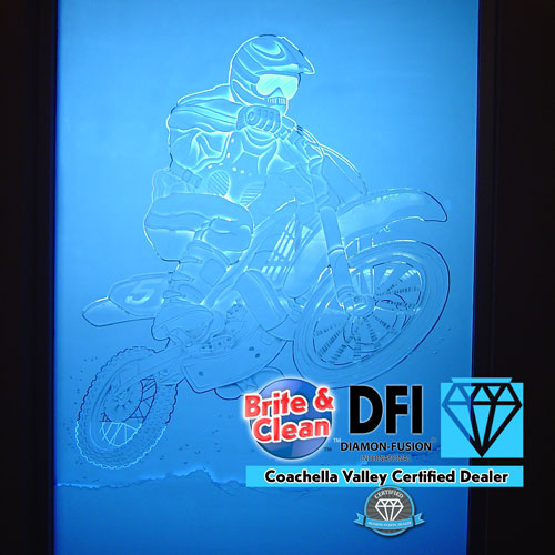 frosted glass protected by Diamon-Fusion and Brite & Clean